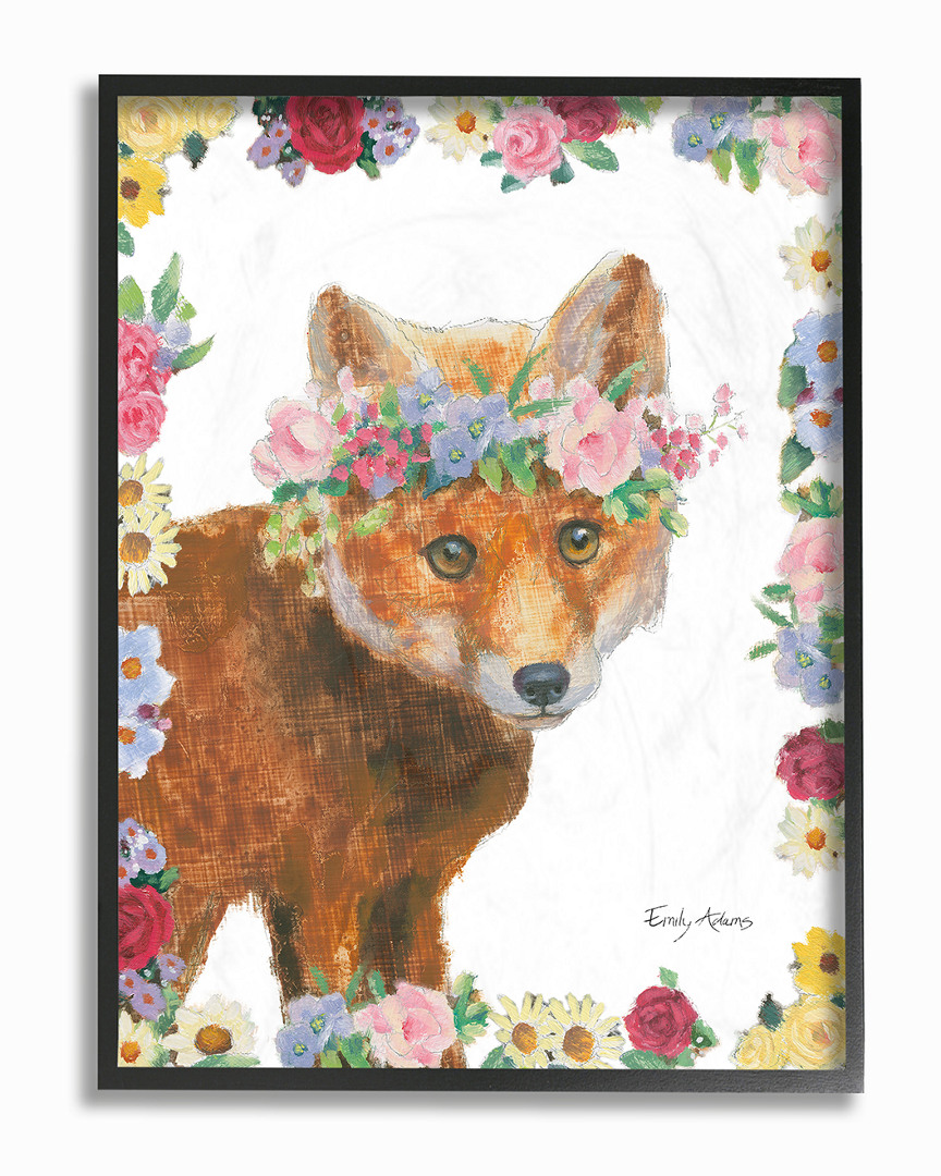 Stupell Flower Friends Deer By Emily Adams Framed Art