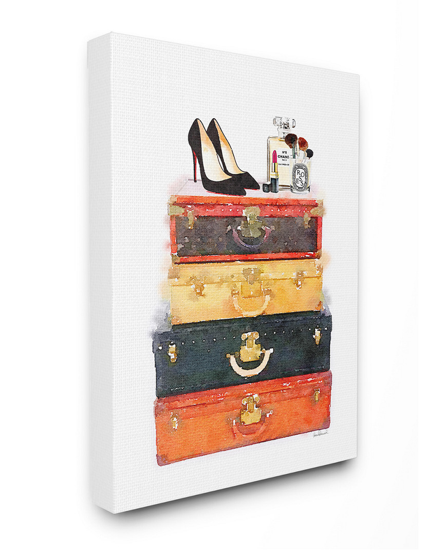 Stupell Luggage Stack Shoes And Makeup