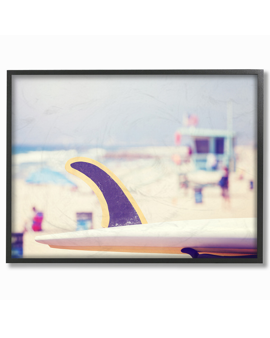 Stupell Surfboard On Beach Photograph By Daphne Polselli Framed Art