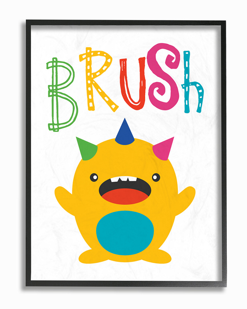Stupell Brush Monster Cartoon Typography By Tara Moss Framed Art