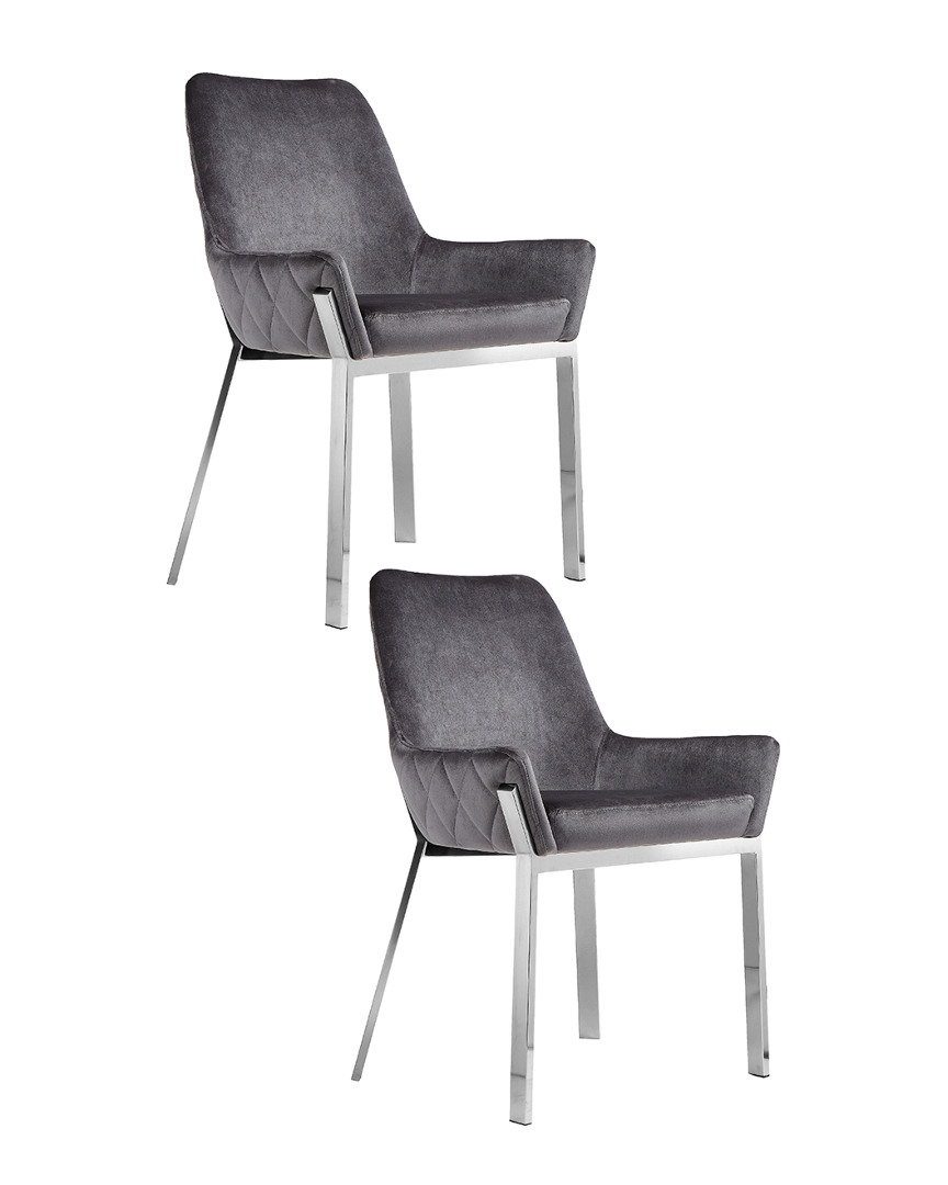 Pangea Set Of 2 Hudson Diamond Tufted Chairs