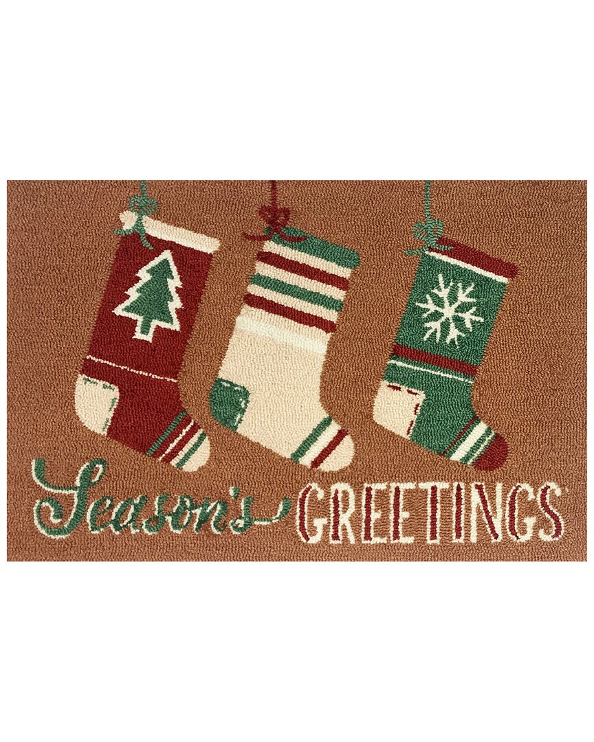 The Rug Market Seasons Greetings Stockings 24x36in Doormat In Multicolor