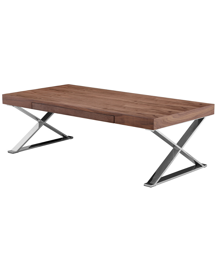 Pangea Home X-leg Coffee Table In Brown