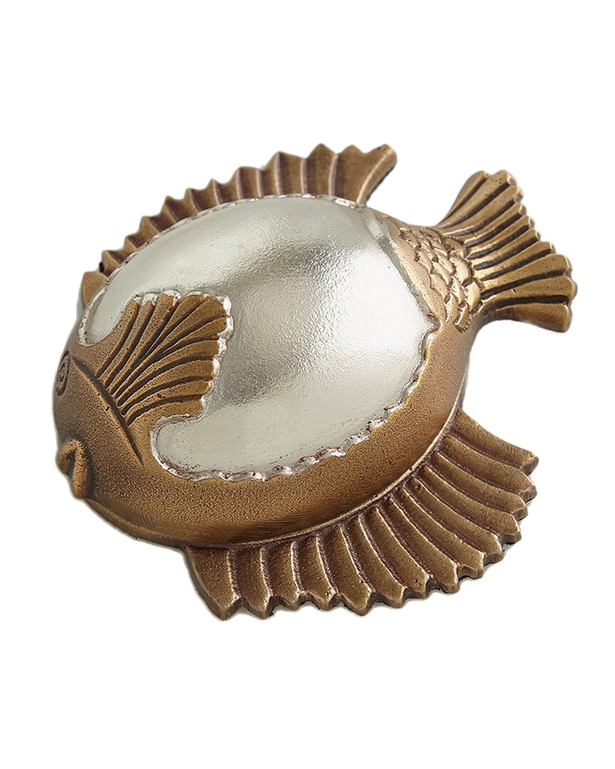 Global Views Talman Fish Box In Silver