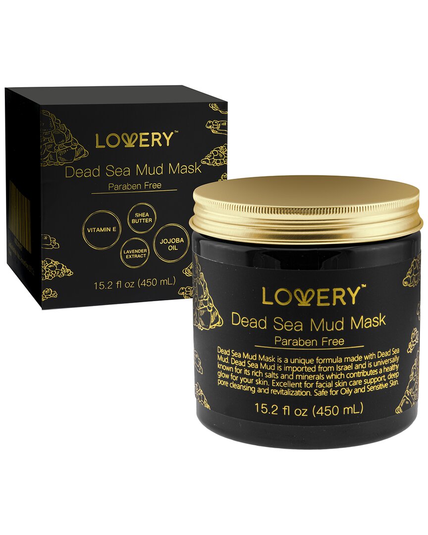 Shop Lovery Dead Sea Mud Mask With Lavender , Shea Butter, Jojoba Oil & Vitamin E In Gold