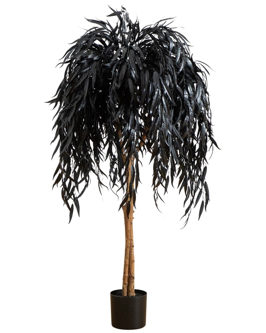 Nearly Natural 4ft. Artificial Halloween Black Willow Tree In Black
