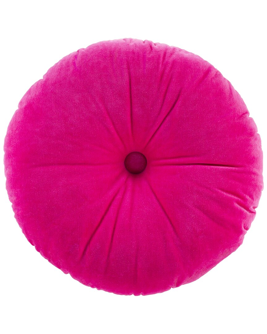 Surya Cotton Round Pillow Cover In Pink