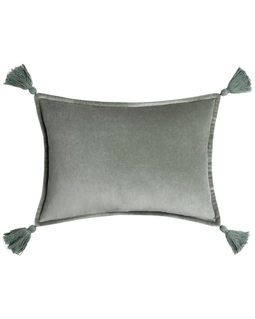 Surya Cotton Polyester Pillow In Green