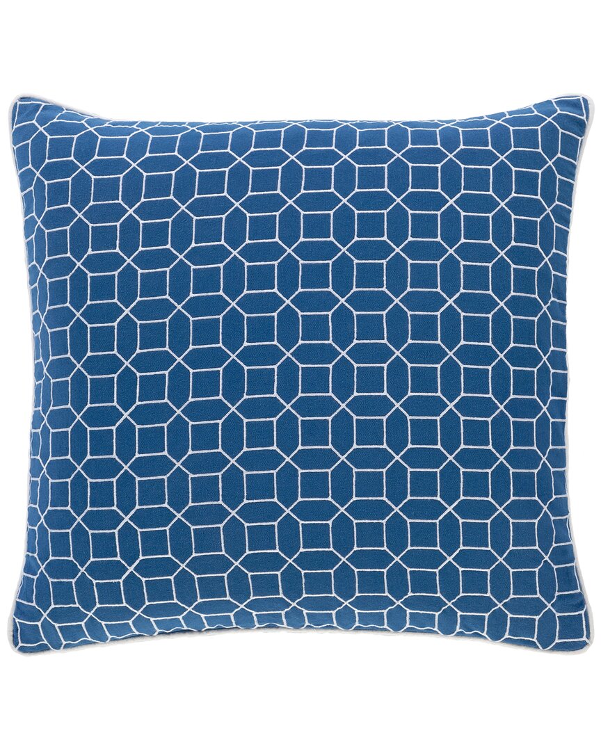 Shop Surya Fenna Polyester Pillow In Blue