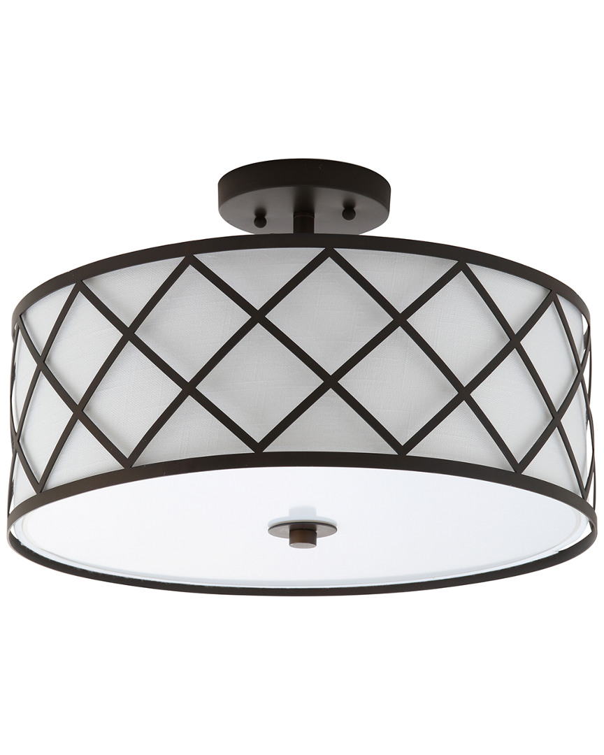 Jonathan Y Designs 3-light Elizabeth Bronze & White Flush Mount