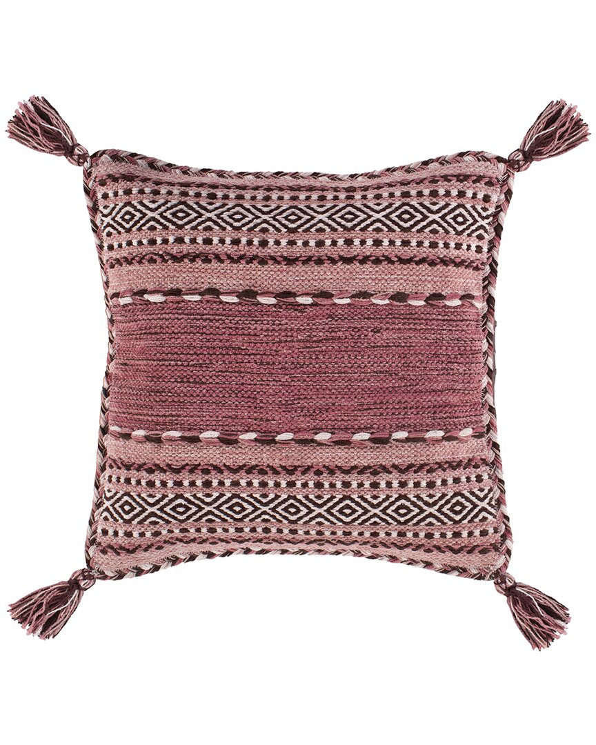 Surya Trenza Polyester Pillow In Pink