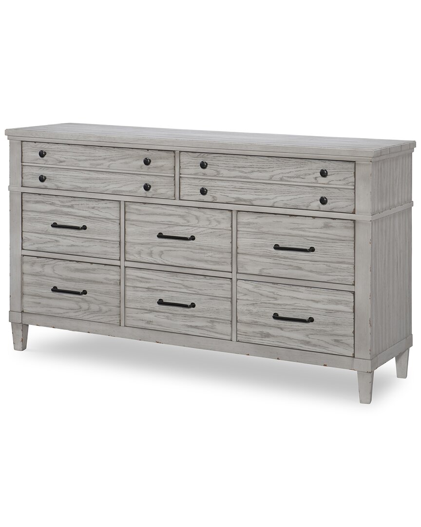 Legacy Classic Belhaven Eight Drawer Dresser In Weathered Plank Finish Wood