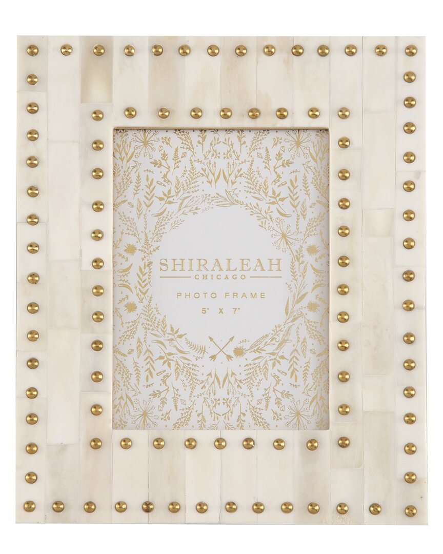 Shiraleah Mansour Studded 5x7 Frame In Ivory