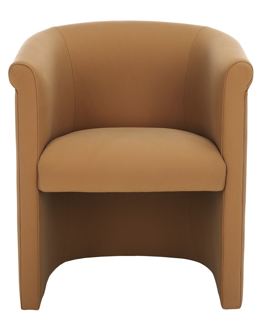 Safavieh Couture Selina Barrel Back Dining Chair In Brown