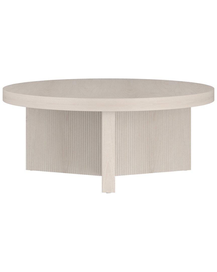 Abraham + Ivy Holm 36 Wide Round Coffee Table In Alder White