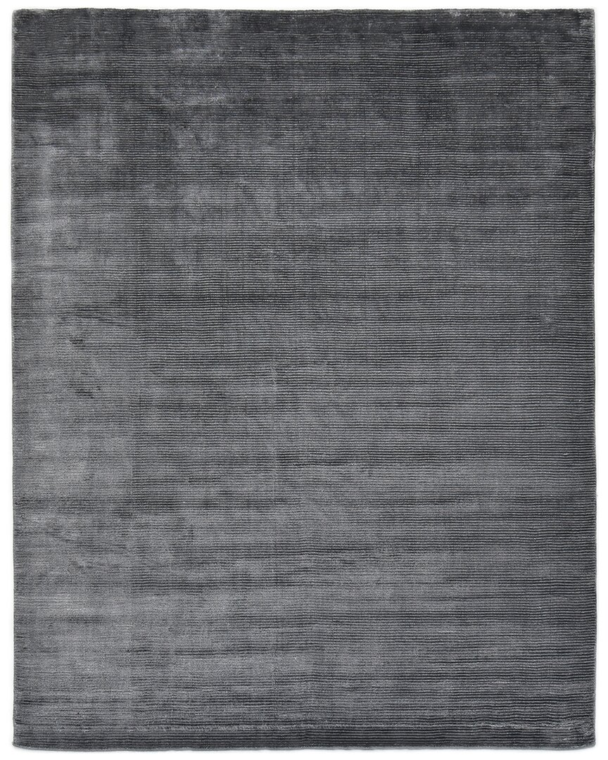 Solo Rugs Sanam Contemporary Striped Hand-loomed Wool-blend Area Rug In Gray