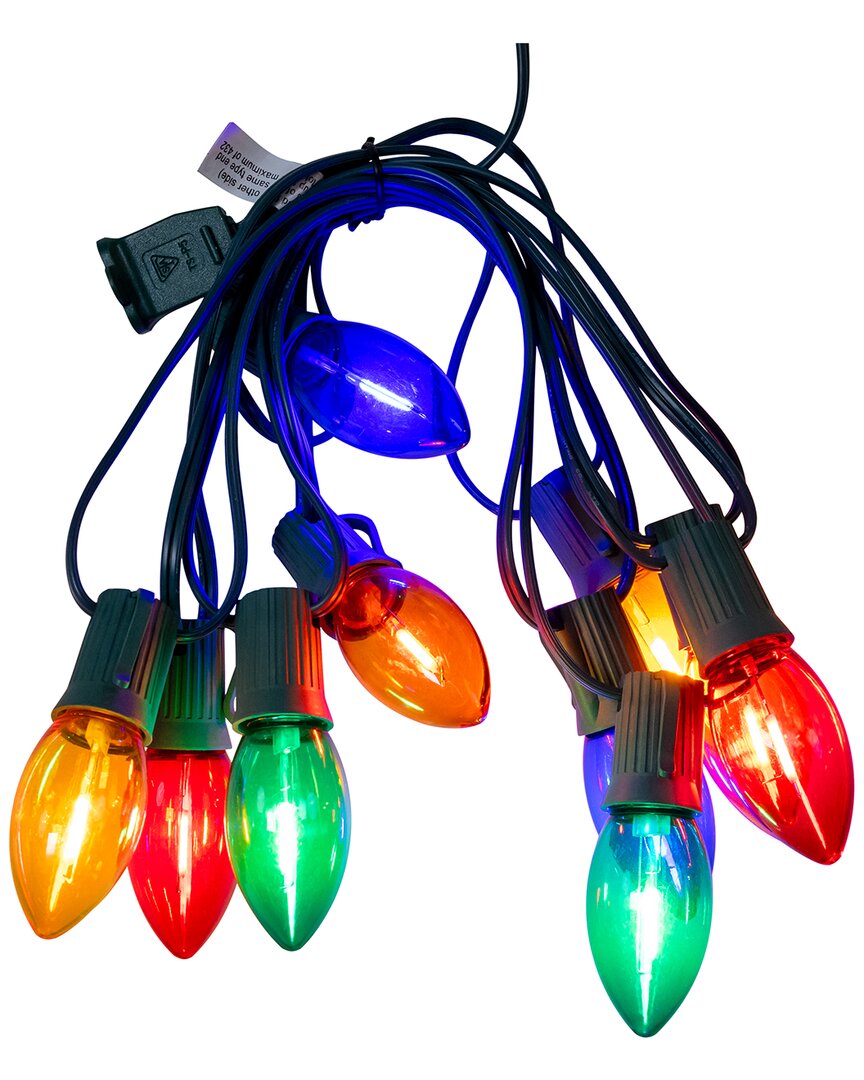 Kurt Adler 10ft 10l Multicolor Translucent Filament Led C9 Light Set