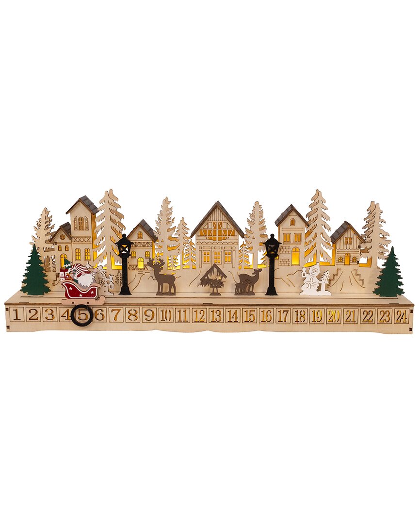 Kurt Adler 17.7in Battery Operated Led Lighted Village Scene With Calendar