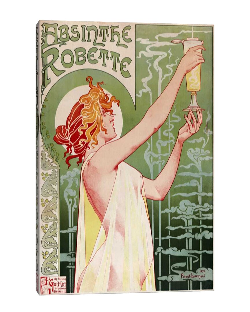 Icanvas Absinthe Robette Vintage Poster By Henri Privat-livemont Wall Art