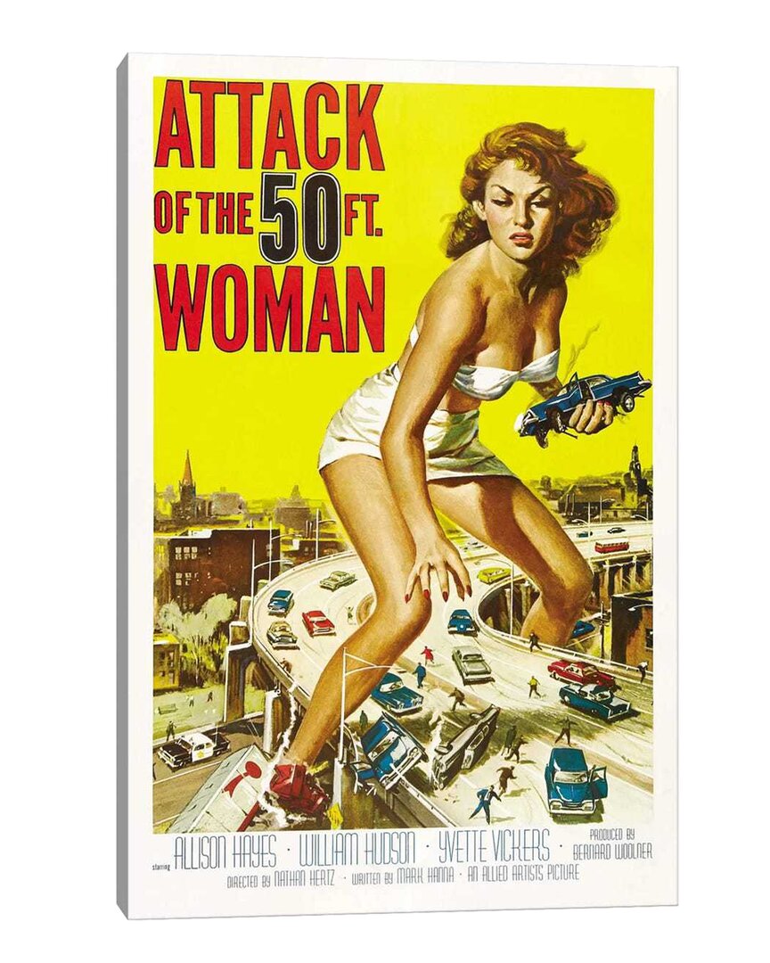 Shop Icanvas Attack Of The 50 Foot Woman Vintage Movie Poster By Reynold Brown Wall Art