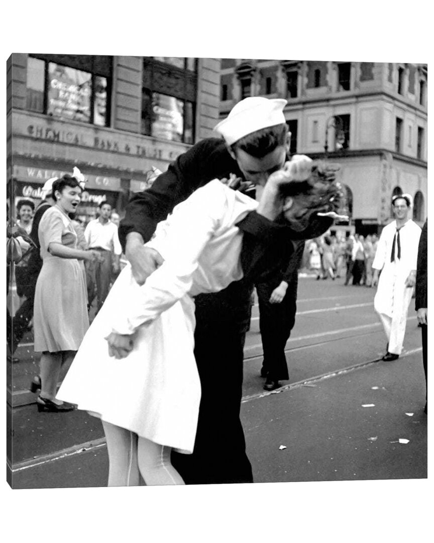 Icanvas Kissing The War Goodbye - V-j Day In Times Square By Victor Jorgensen Wall Art