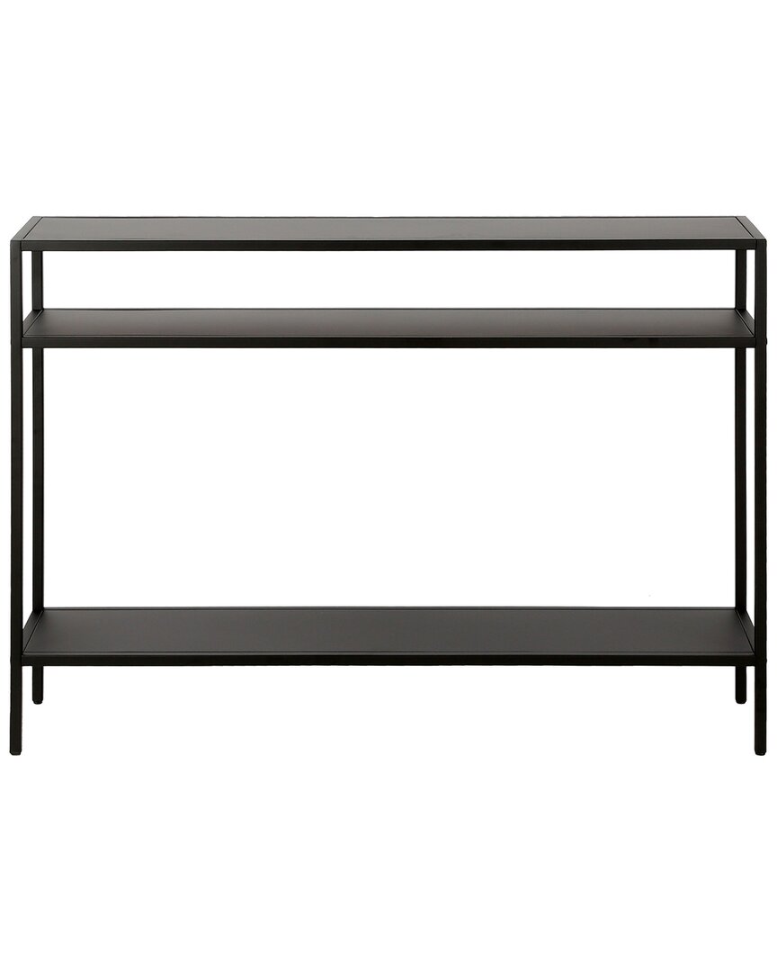 Abraham + Ivy Ricardo Console Table With Metal Shelves In Black