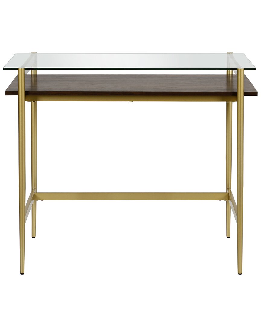 Abraham + Ivy Eaton 36in Desk With Walnut Shelf In Gold