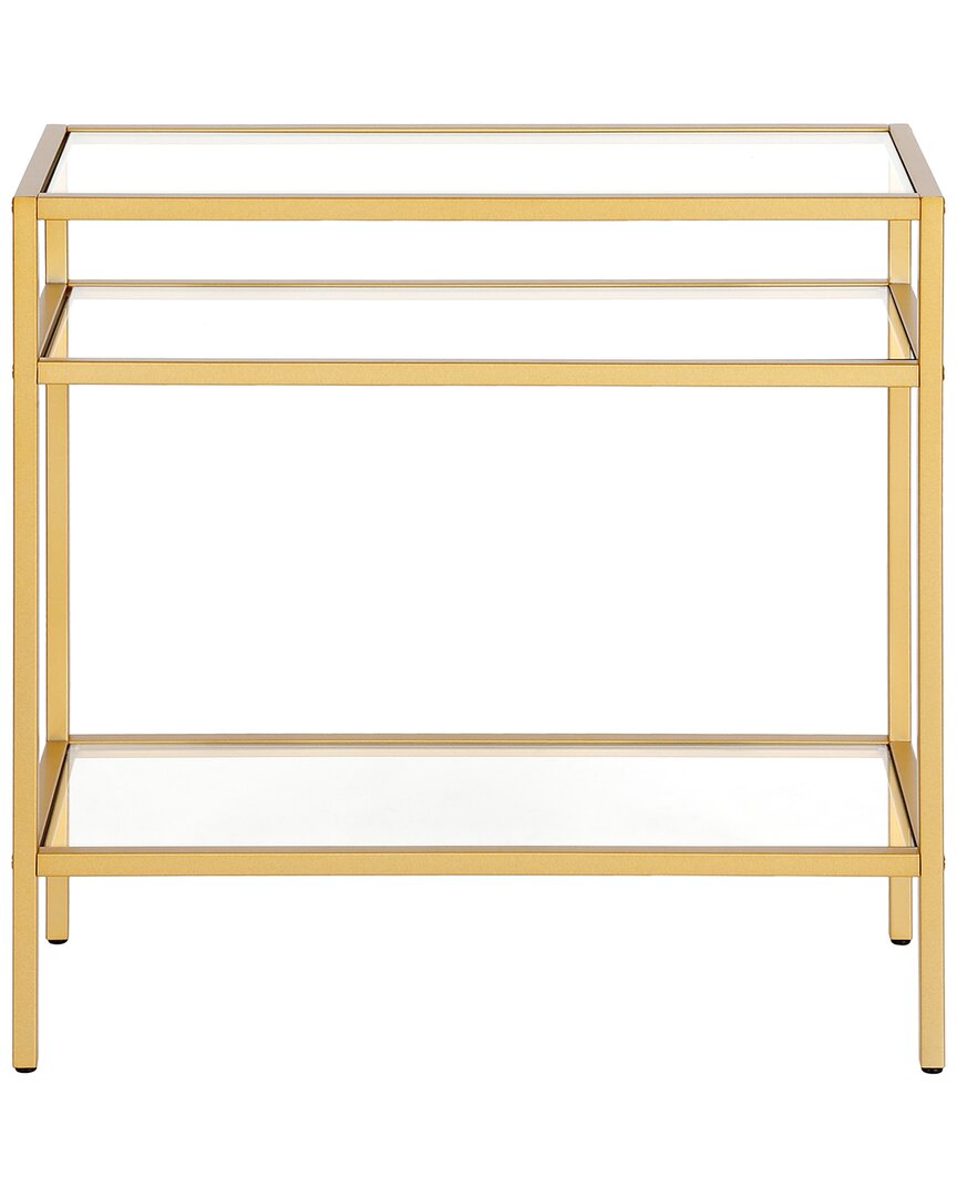 Abraham + Ivy Sivil Rectangular Side Table In Gold
