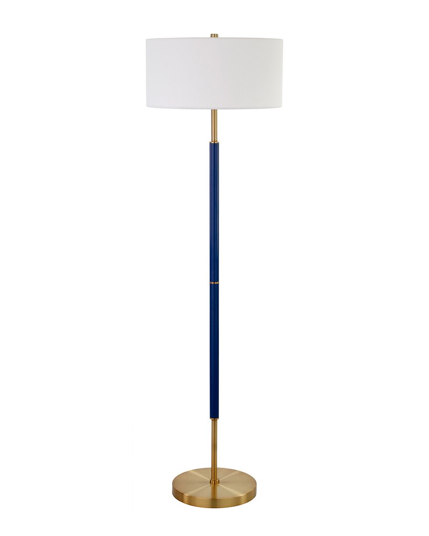 Abraham + Ivy Simone Blue & Brass 2-bulb Floor Lamp