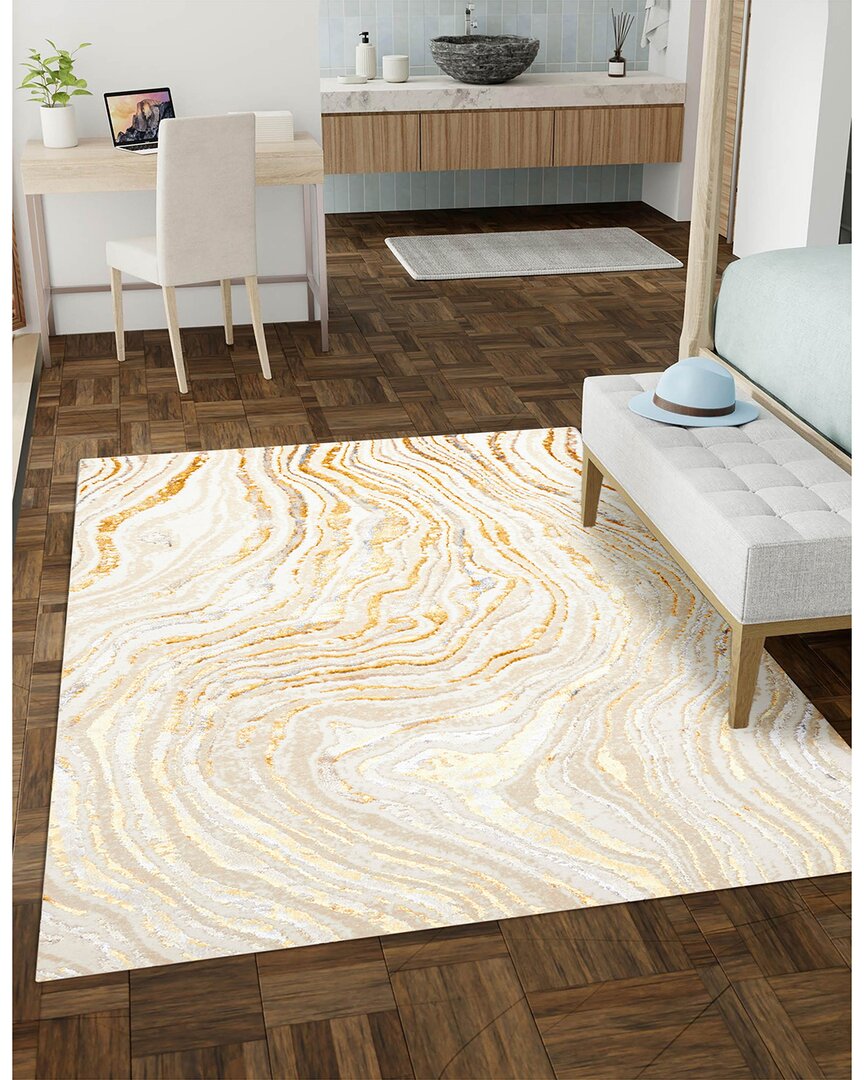 Ecarpet Clara Contemporary/modern Rug In Gold