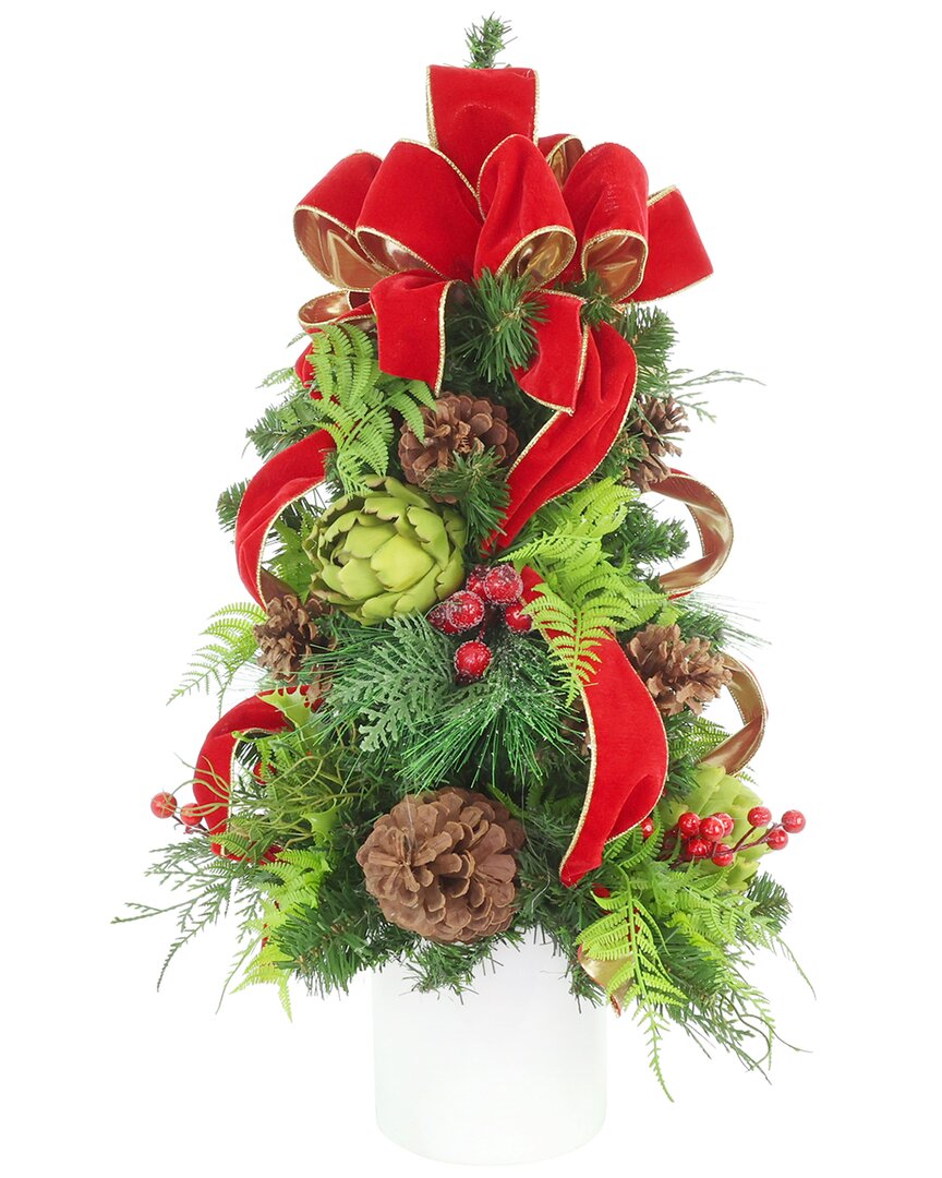 Creative Displays Handmade Decorative Christmas Tree With Artichokes In Multi