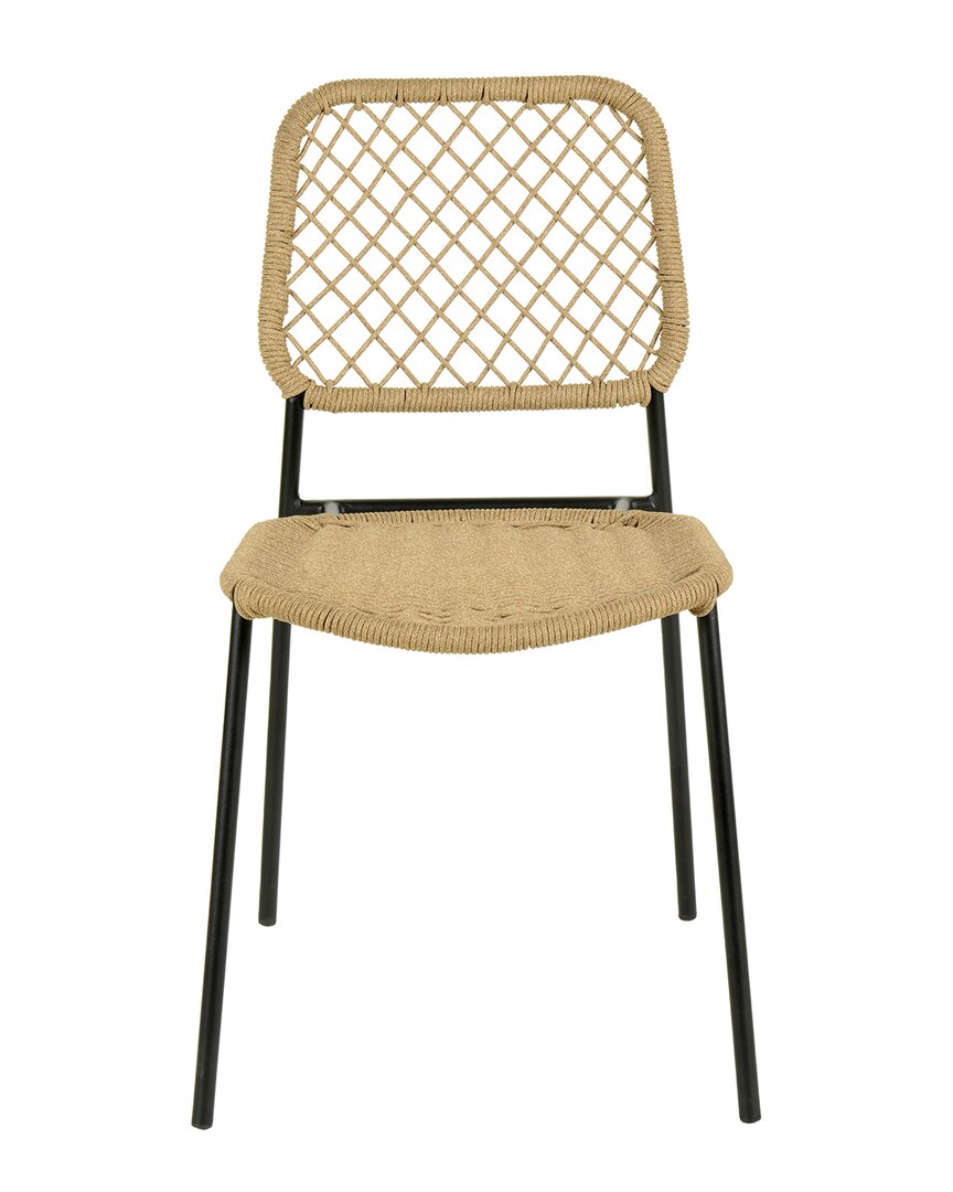 Tov Furniture Lucy Dyed Cord Outdoor Dining Chair In Brown