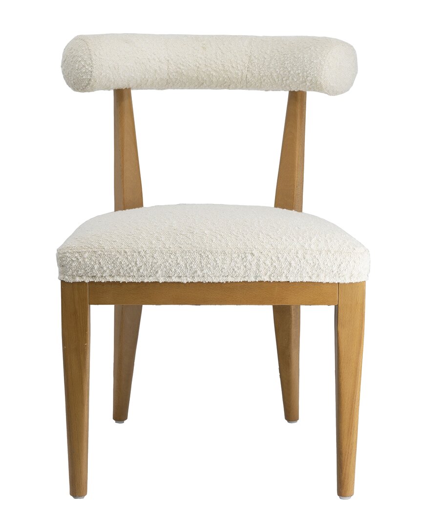 Tov Furniture Palla Boucle Dining Chair In White
