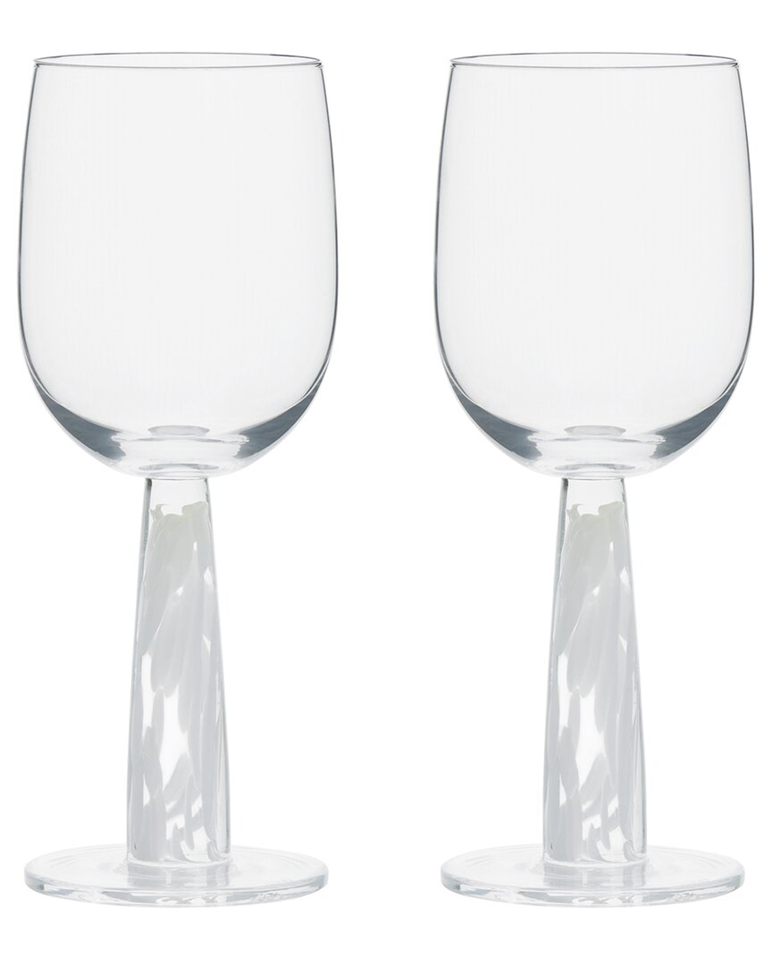 Anton Studio Designs Set Of 2 Björn Wine Glasses In White