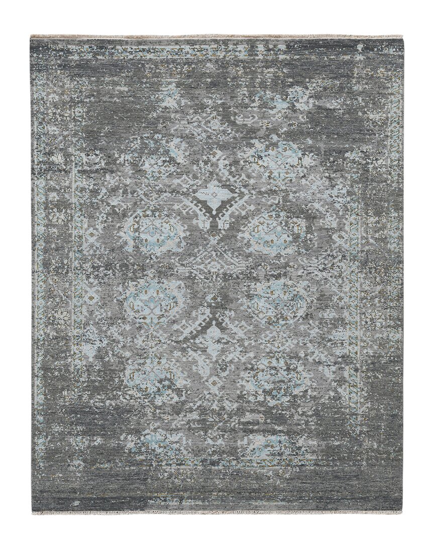 Ar Rugs Nuala Hand-knotted Wool Rug In Silver