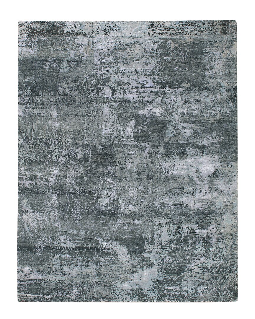 Ar Rugs Seanan Hand-knotted Wool-blend Rug In Charcoal