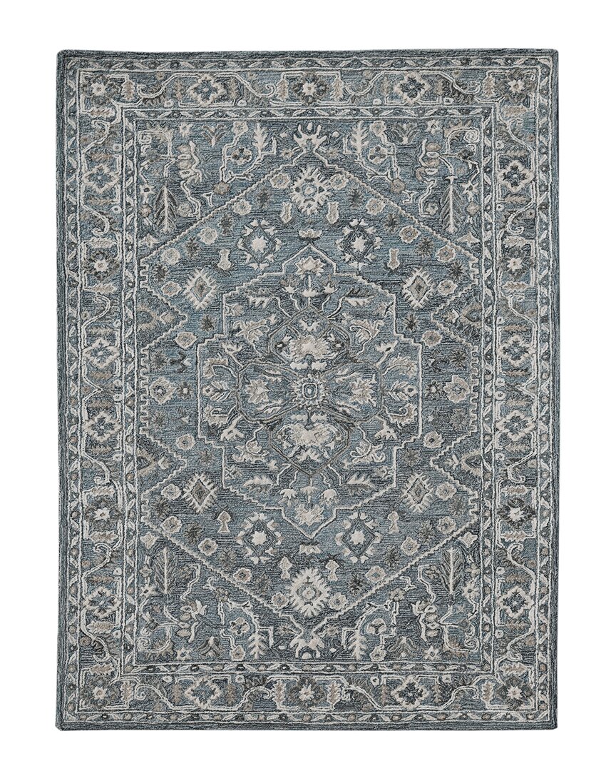 Ar Rugs Vivienne Hand-tufted 75% Wool, 25% Viscose Rug In Blue