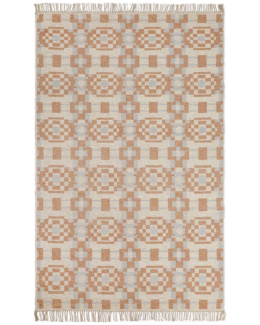 Obeetee Flatweave Aurora Wool Rug In Red