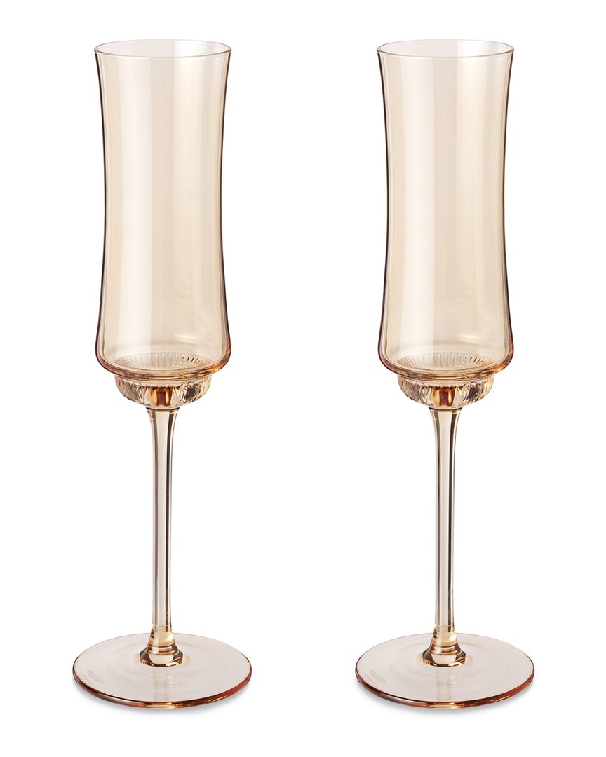 Shop Twine Tulip Champagne Flute In Brown