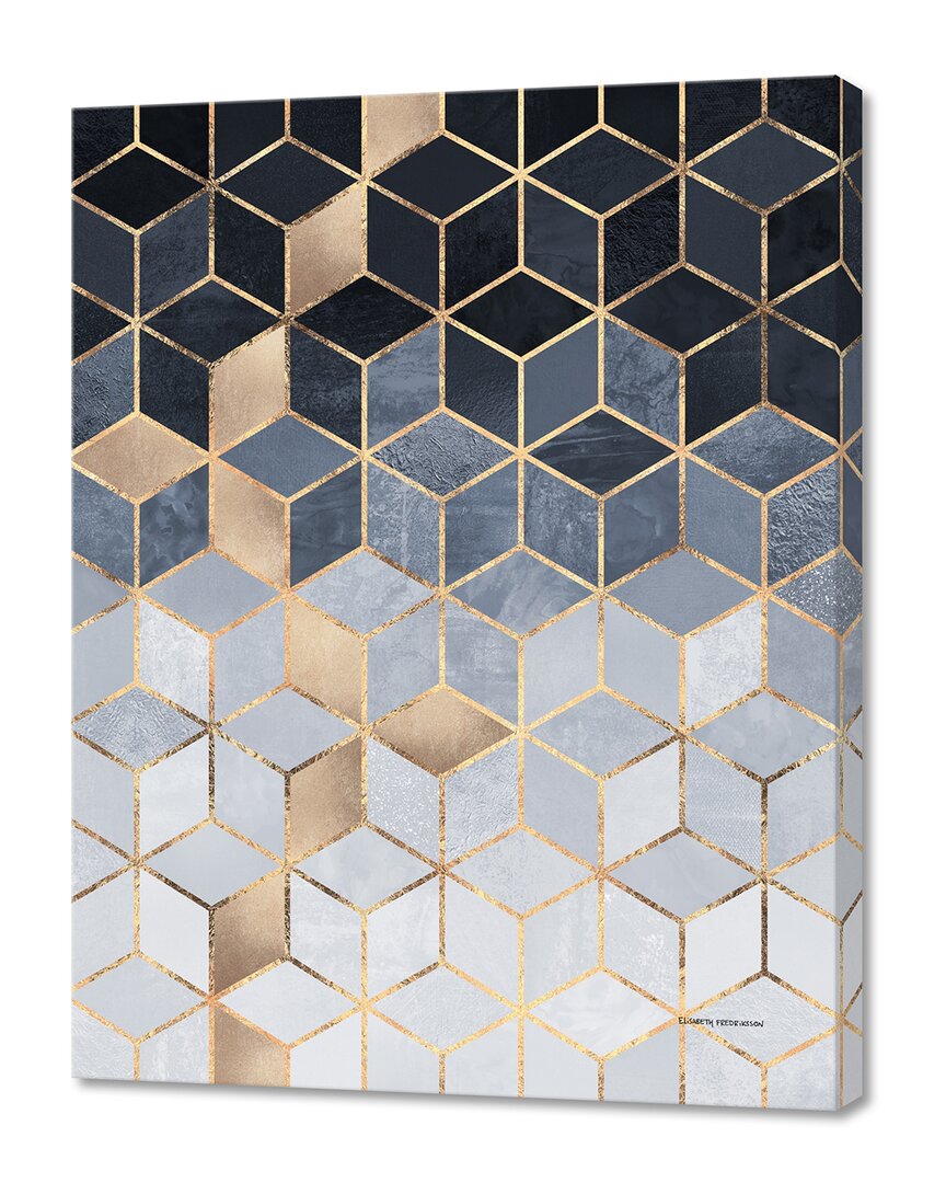 Curioos Soft Blue Gradient Cubes Wall Art