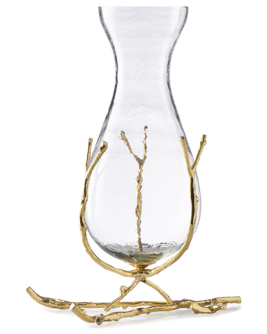 Alice Pazkus Glass Vase With Gold Twig Base
