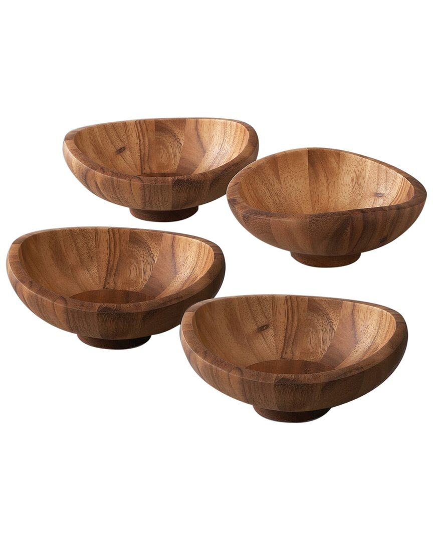 Shop Nambe Nambé Butterfly Salad Bowls (set Of 4) In Brown
