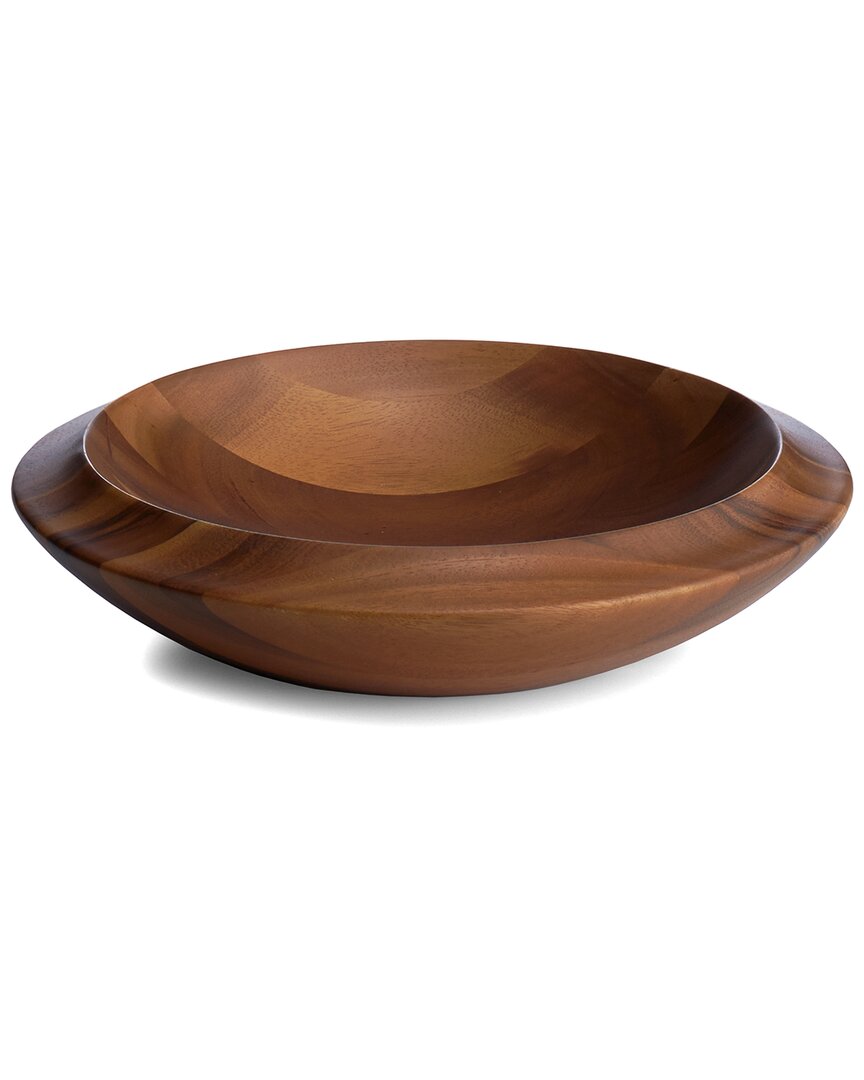 Shop Nambe Nambé Skye Wood Centerpiece Bowl In Brown