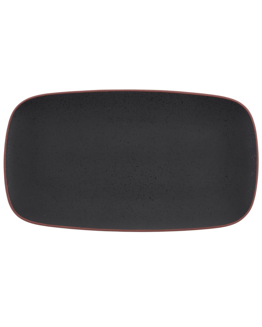Shop Nambe Nambé Taos Onyx Soft Rectangular Platter In Black