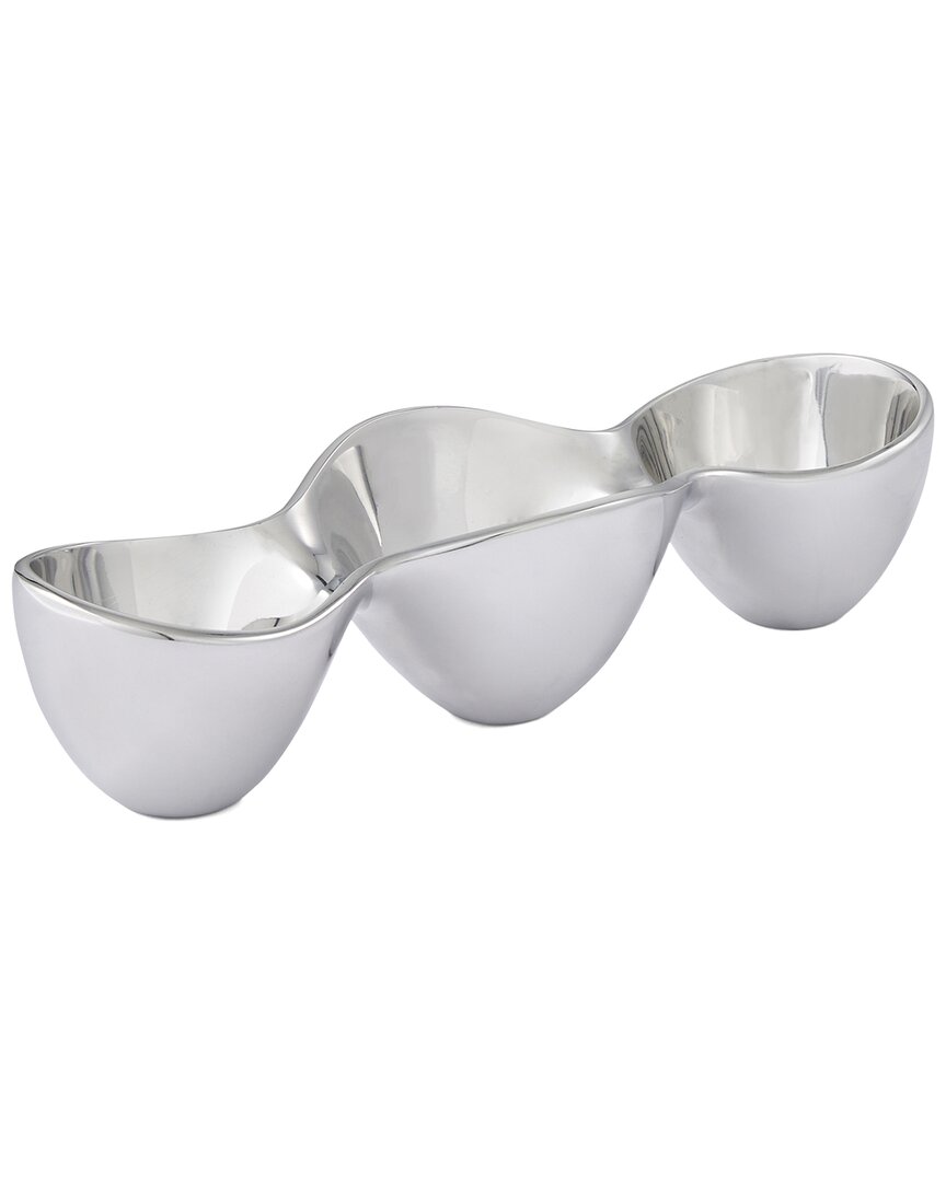 Shop Nambe Nambé Triple Condiment Server In Silver