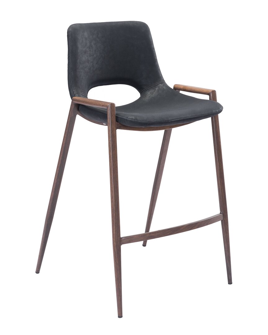 Zuo Modern Desi Counter Chair (set Of 2) In Black