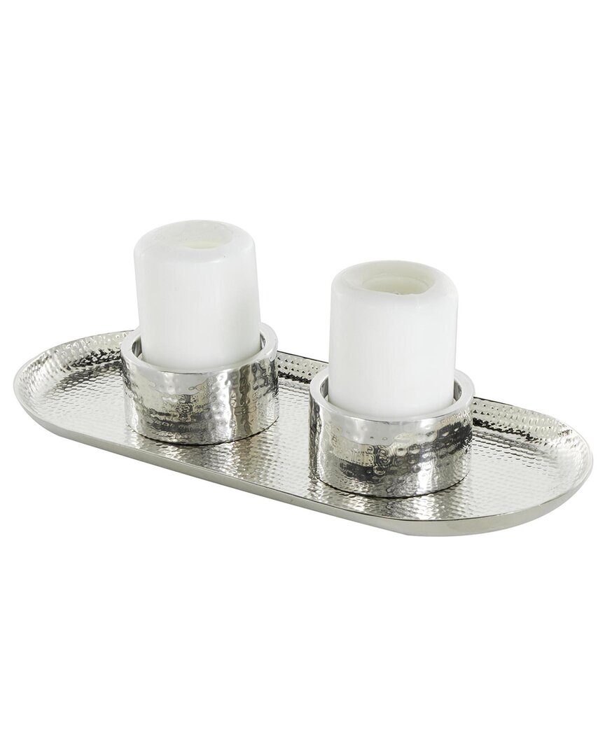 Peyton Lane Silver Stainless Steel Metal Hammered Decorative