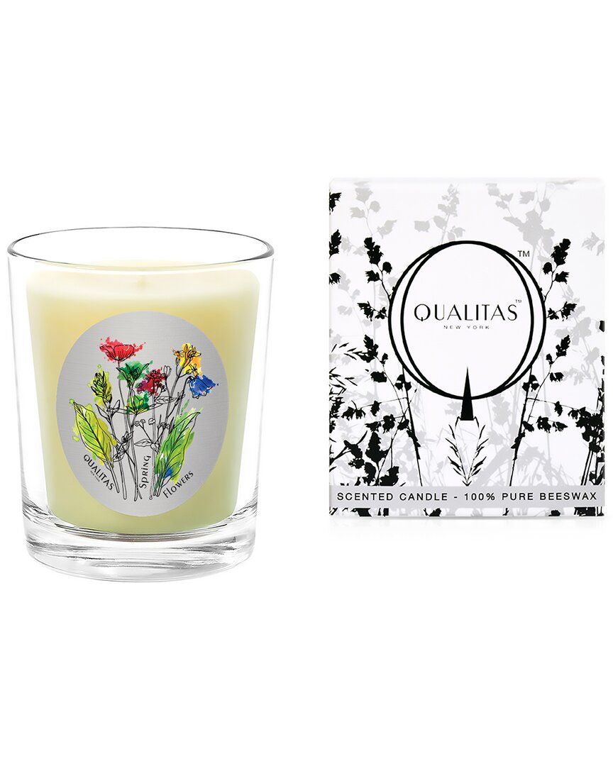 Qualitas Spring Flowers Candle In White