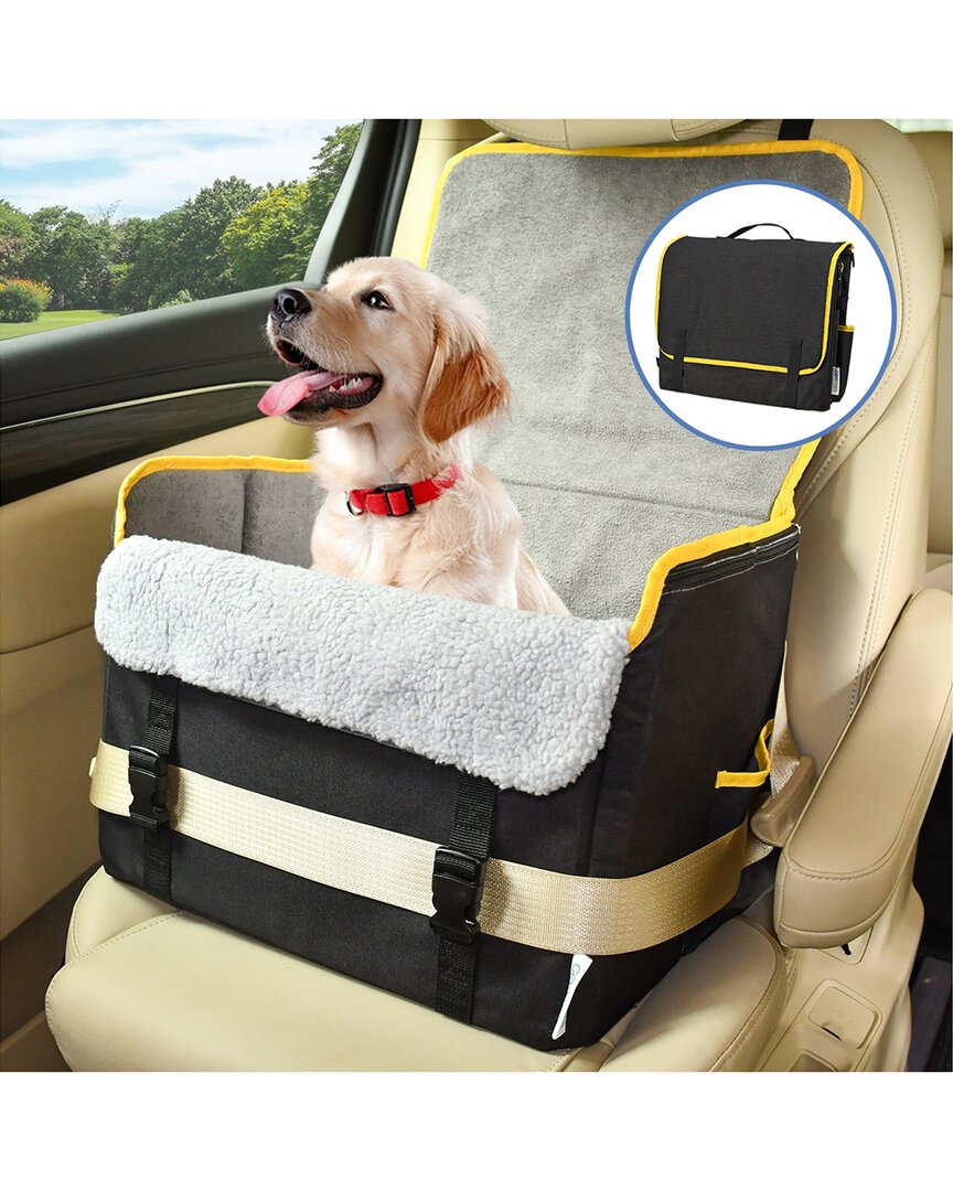 Jespet Briefcase Shape Dog Booster Car Seat In Black