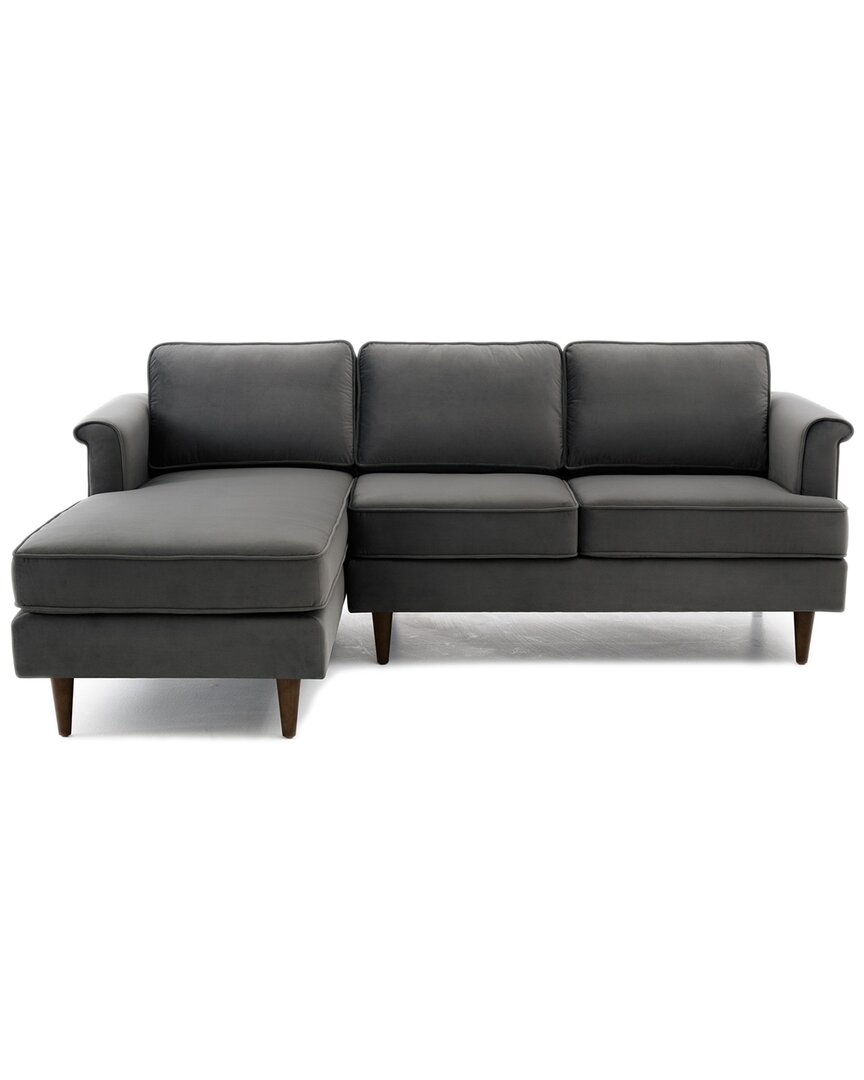 Tov Furniture Porter Velvet Sectional In Grey